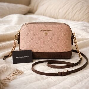 Michael Kors Blush and Chocolate Crossbody Bag EUC